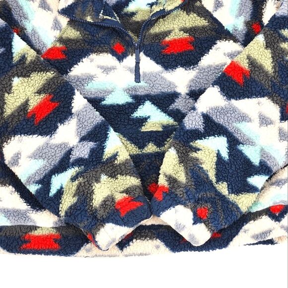 Aeropostale AERO Printed Sherpa Fleece Half-Zip Crop Pullover Womens Medium - Picture 6 of 13